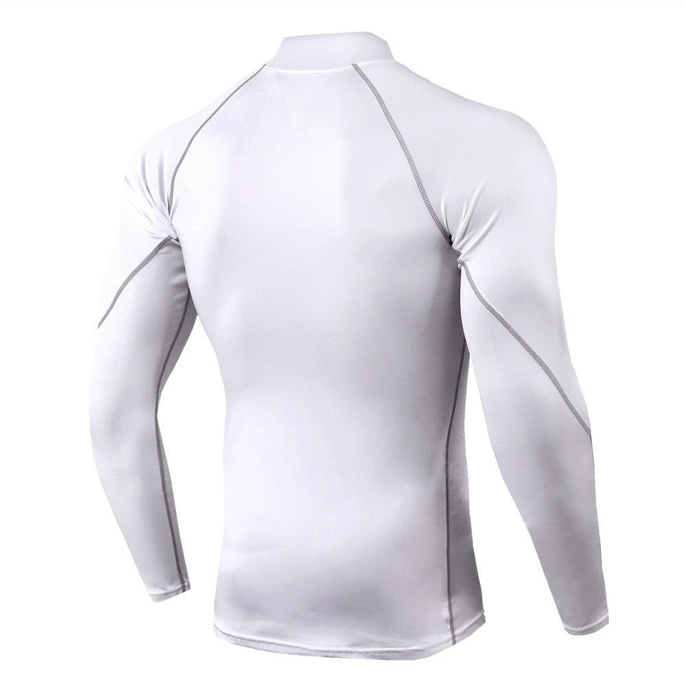 White long-sleeve athletic shirt on a white background