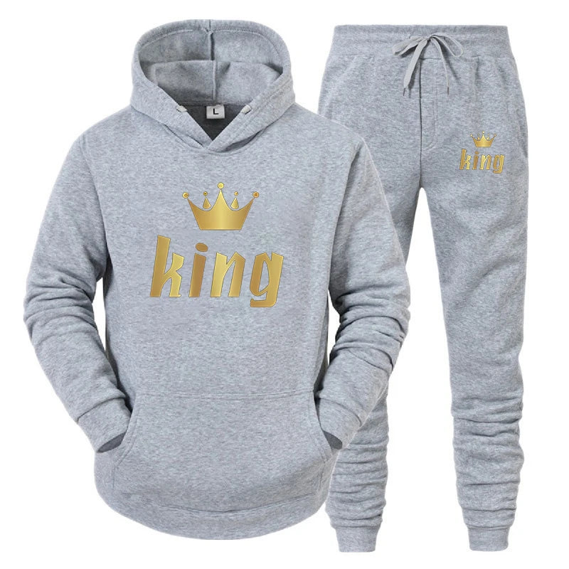 King & Queen Matching Hoodie Set – Cozy Couple Outfit for Fall & Winter