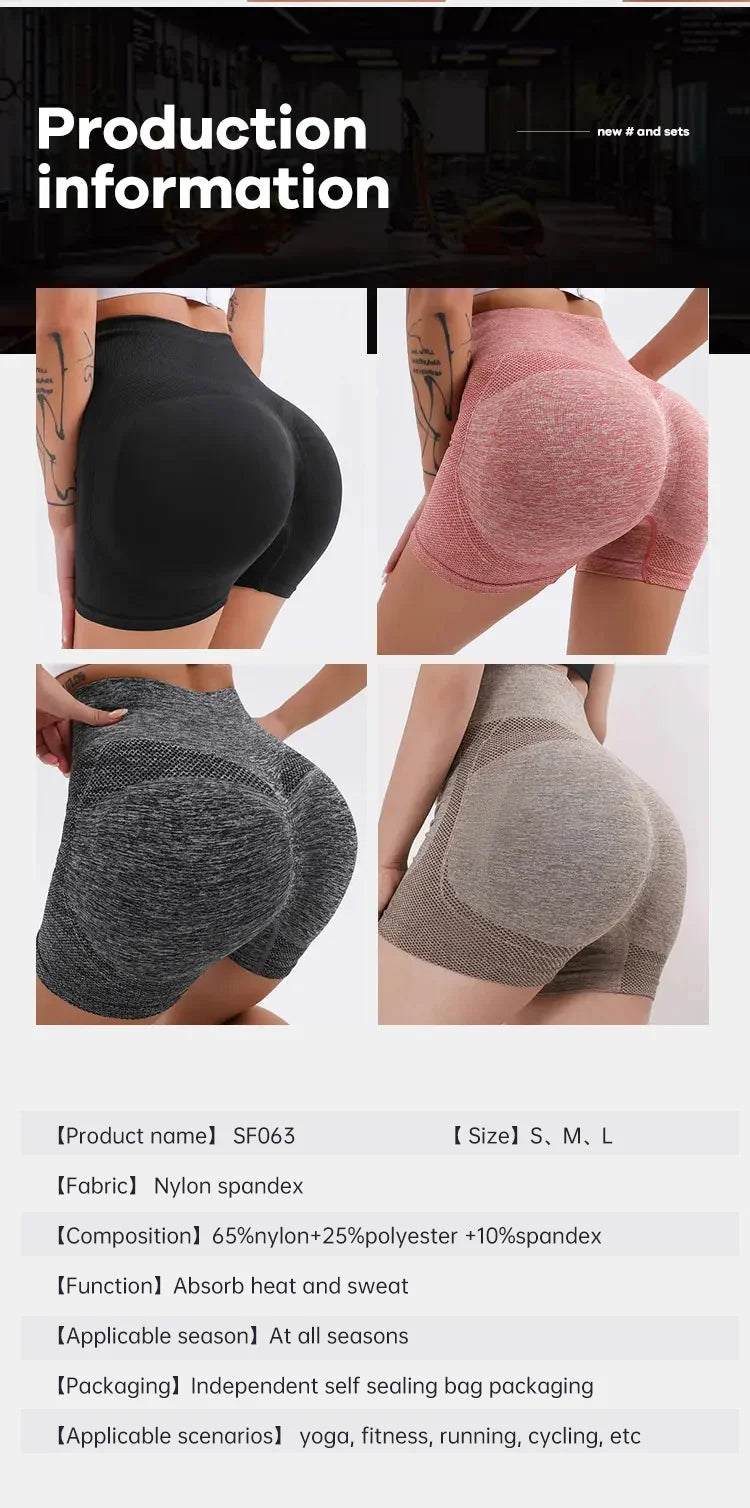 CZGUKE High‑Waist Scrunch Booty Yoga Shorts