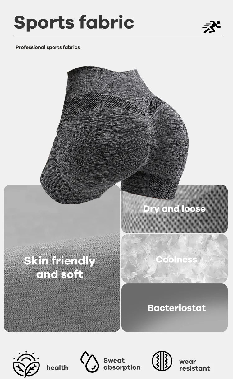 CZGUKE High‑Waist Scrunch Booty Yoga Shorts