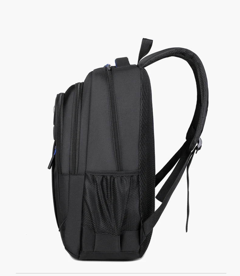 Black backpack on a white background