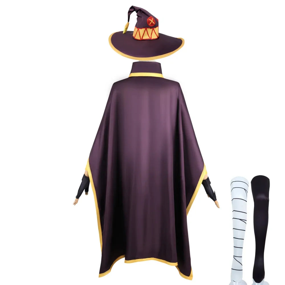Megumin Cosplay Set – KonoSuba Witch Dress with Wig & Accessories