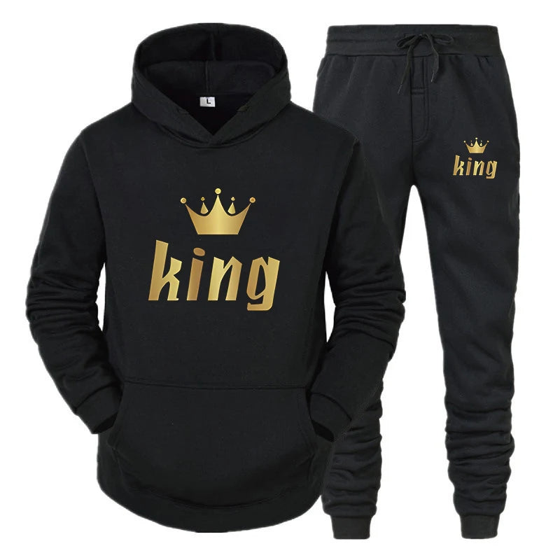 King & Queen Matching Hoodie Set – Cozy Couple Outfit for Fall & Winter