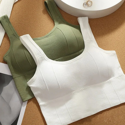 Breathable seamless sports bra with push-up support for women – shockproof crop top for yoga and gym workouts