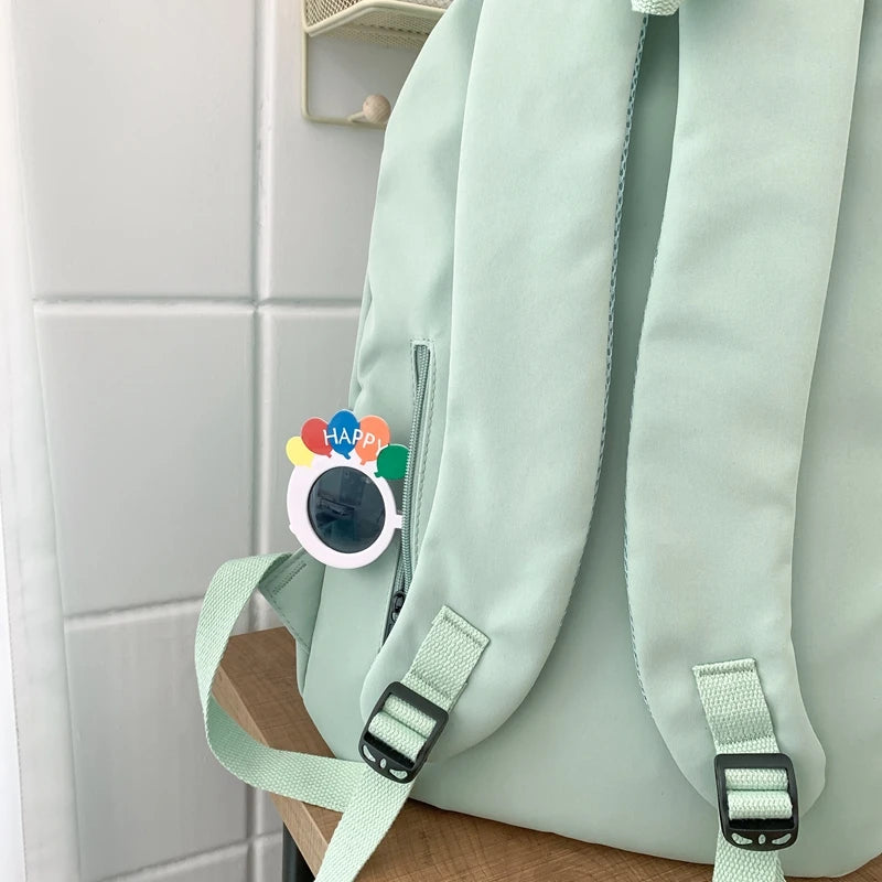 Trendy high-capacity waterproof college backpack with laptop compartment for girls