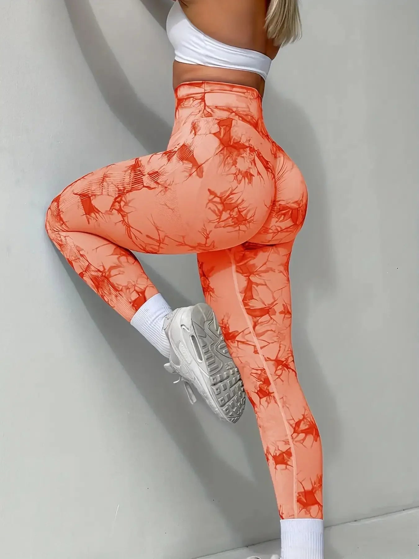 Tie Dye Seamless Peach Lift Leggings – Scrunch Butt High Waist Yoga Pants