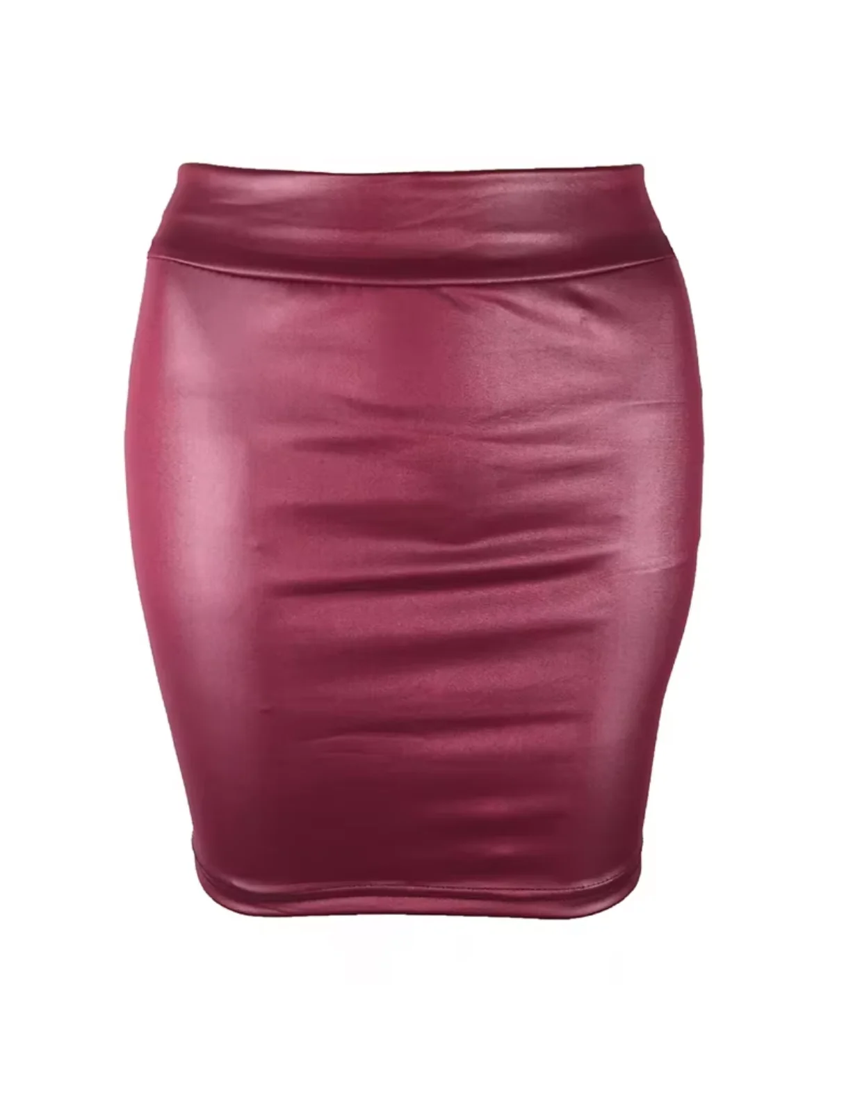 Women’s matte PU leather slim mini skirt high waist Korean streetwear nightclub fashion