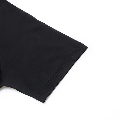 Close-up of a black sleeve on a white background