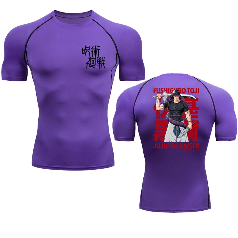 Purple athletic shirt with black accents on a white background