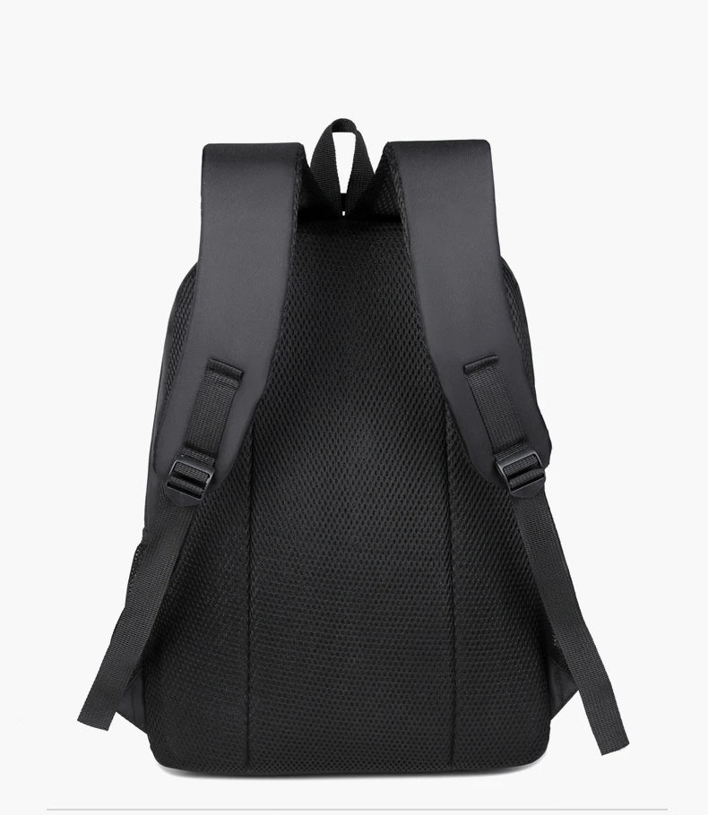 Black backpack on a white background