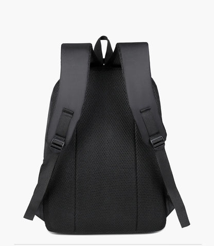 Black backpack on a white background