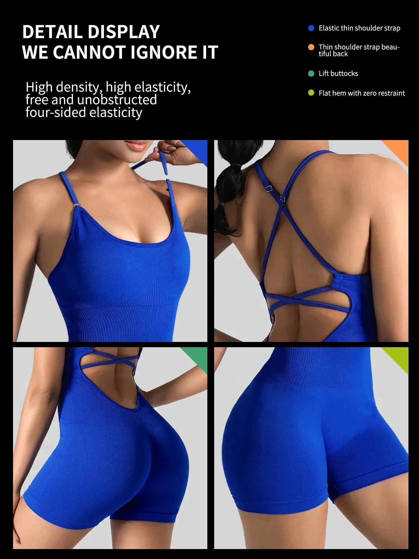 Sleek one-piece yoga jumpsuit for women, stretchy and breathable fitness bodysuit ideal for workouts and yoga
