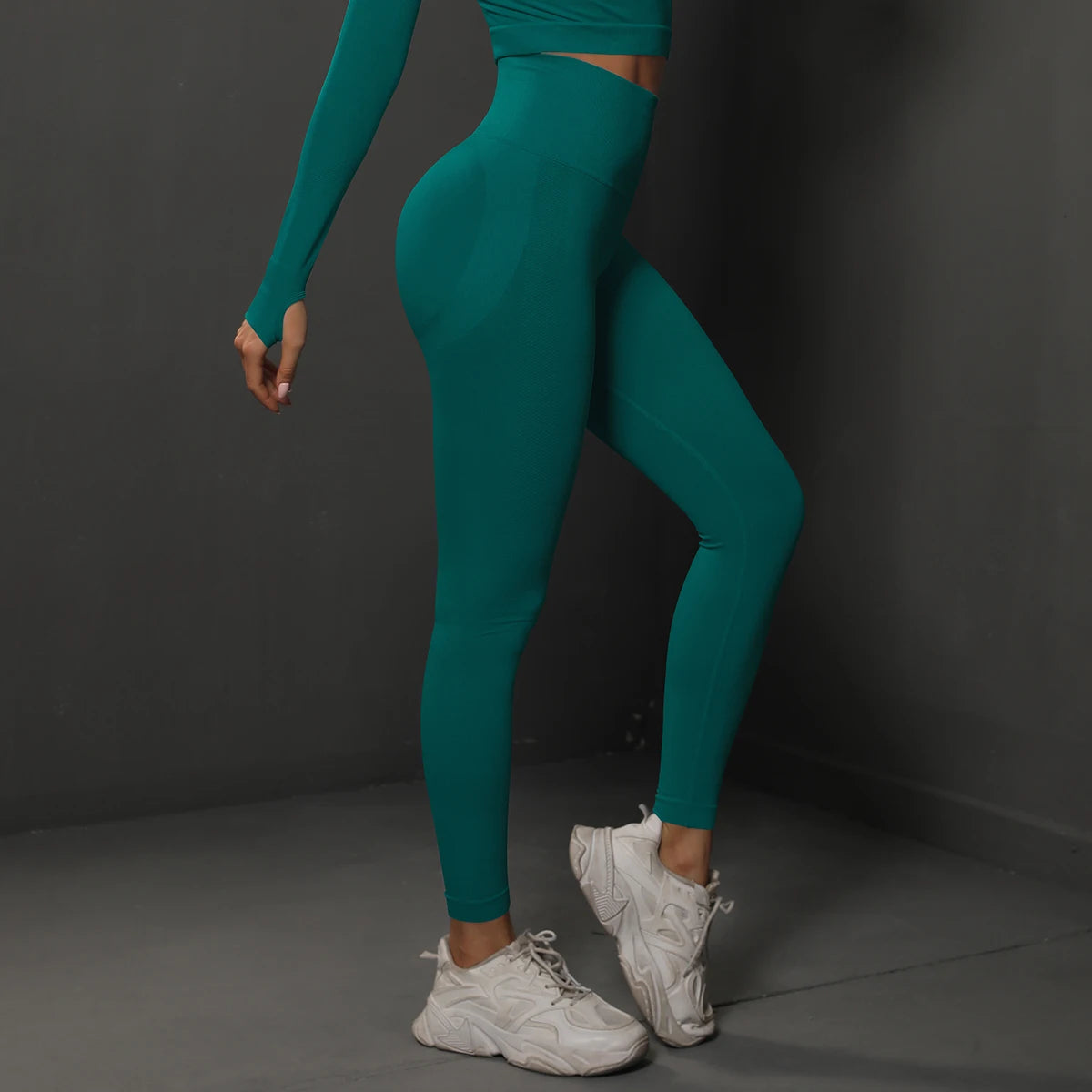 Seamless high-waist booty lifting gym leggings for women – breathable yoga and fitness pants