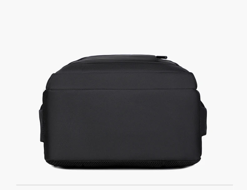 Black backpack on a white background