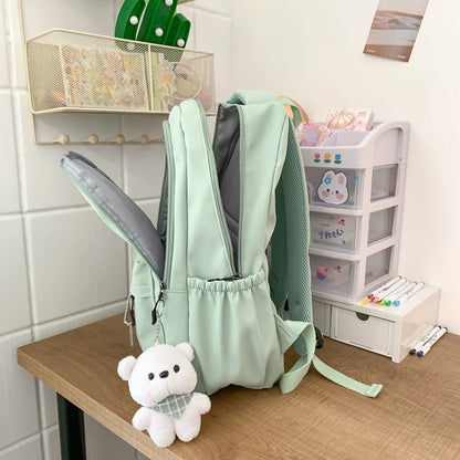 Trendy high-capacity waterproof college backpack with laptop compartment for girls