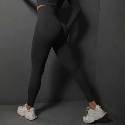 Seamless high-waist booty lifting gym leggings for women – breathable yoga and fitness pants