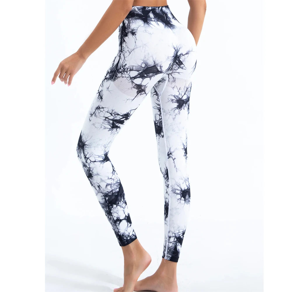 Tie Dye Seamless Peach Lift Leggings – Scrunch Butt High Waist Yoga Pants