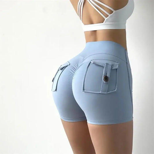 Peach Sculpt Cargo Shorts – Booty-Lifting & Air-Dry Comfort