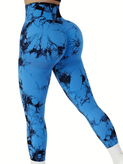 Tie Dye Seamless Peach Lift Leggings – Scrunch Butt High Waist Yoga Pants