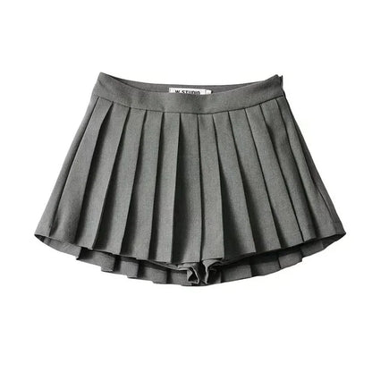 Gray pleated skirt on a white background
