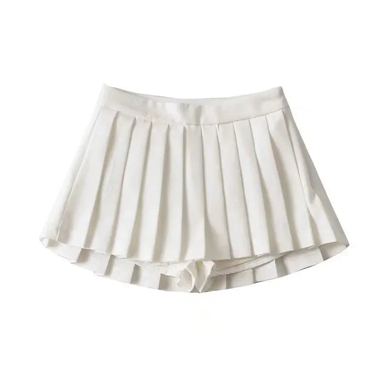 White pleated skirt on a white background