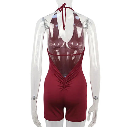 Red swimsuit on a transparent mannequin against a white background