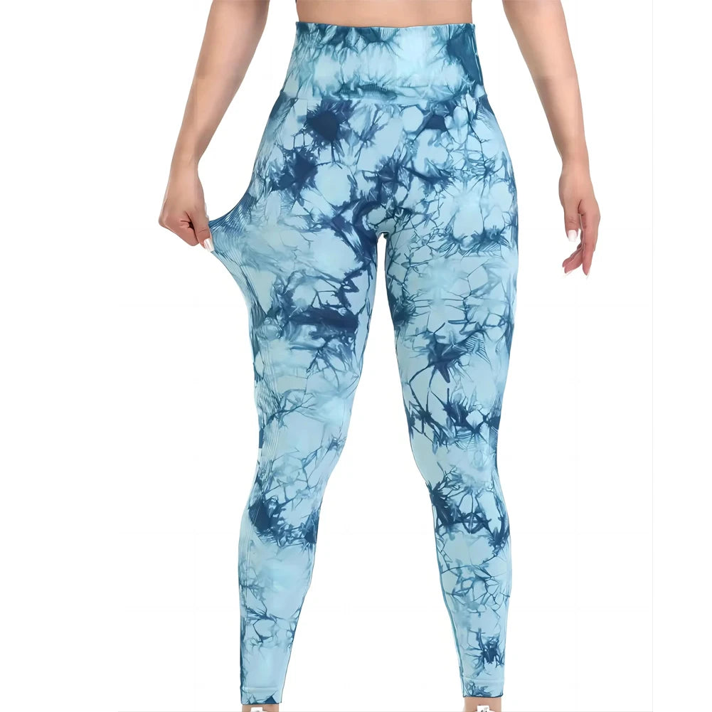 Tie Dye Seamless Peach Lift Leggings – Scrunch Butt High Waist Yoga Pants