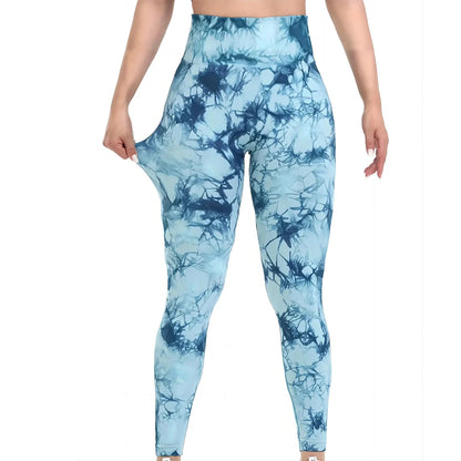 Tie Dye Seamless Peach Lift Leggings – Scrunch Butt High Waist Yoga Pants