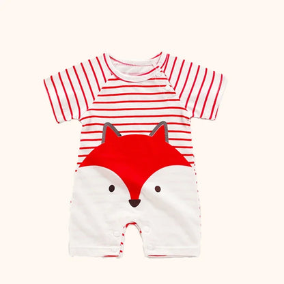 Cotton baby bodysuit with short sleeves, breathable fabric, and snap closure for newborns and infants – perfect summer babywear