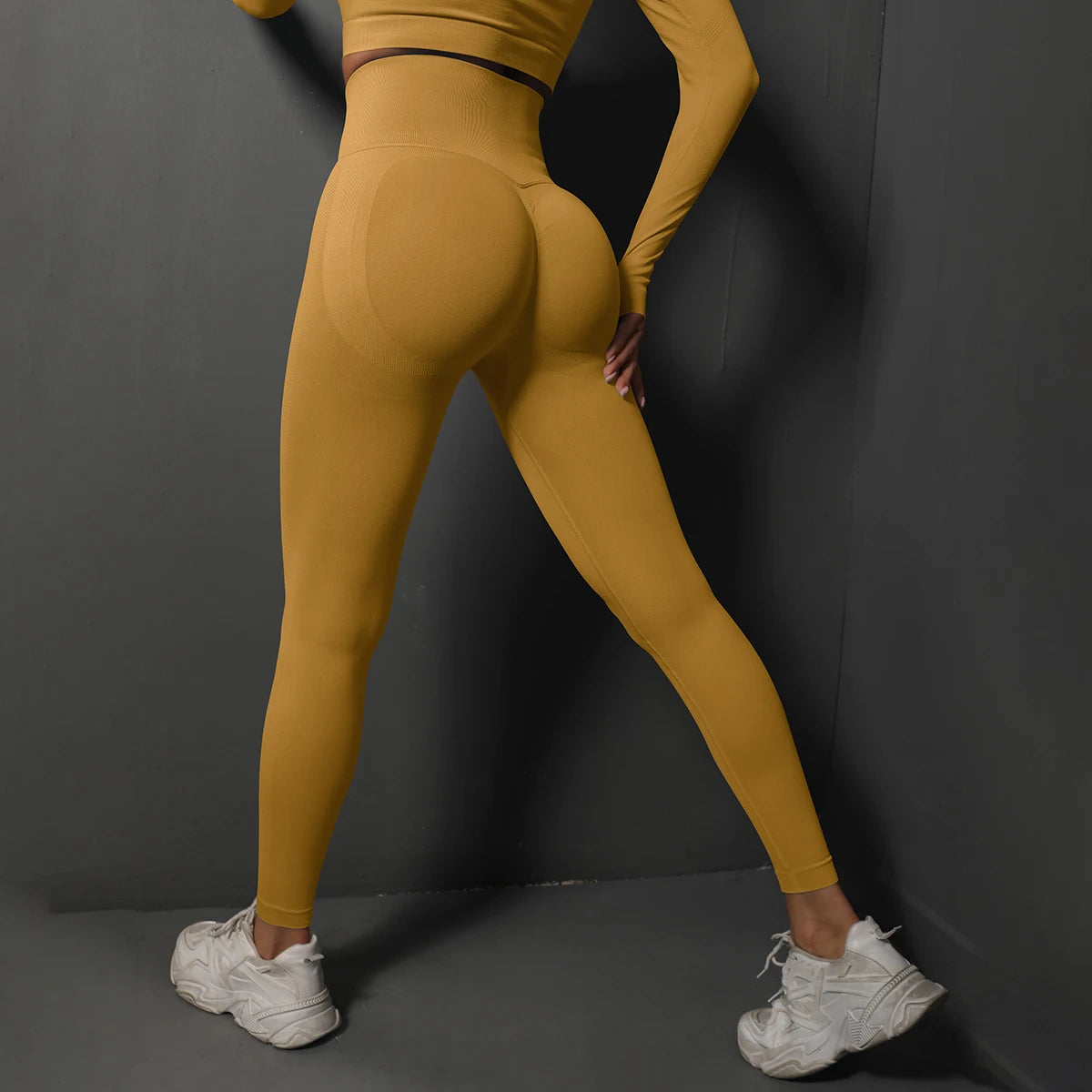 Seamless high-waist booty lifting gym leggings for women – breathable yoga and fitness pants