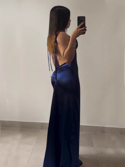 Y2K halter spice girl dress, slim fit summer dress with low back, sexy breathable cross-border party dress