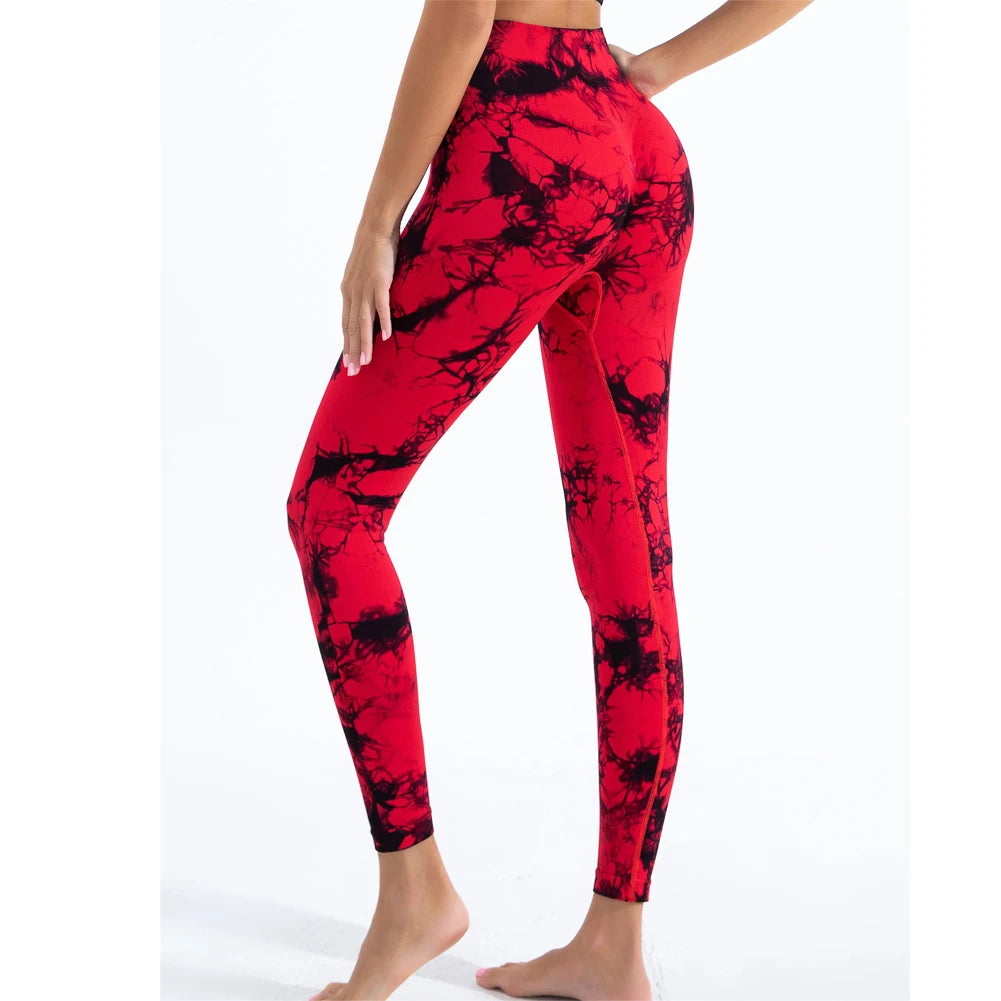 Tie Dye Seamless Peach Lift Leggings – Scrunch Butt High Waist Yoga Pants
