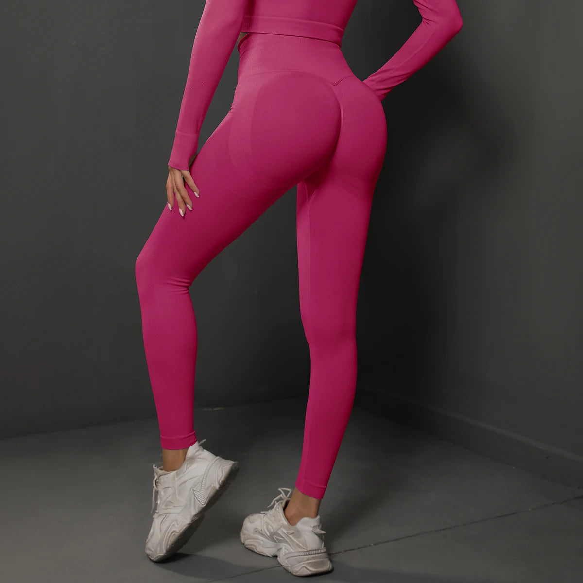 Seamless high-waist booty lifting gym leggings for women – breathable yoga and fitness pants