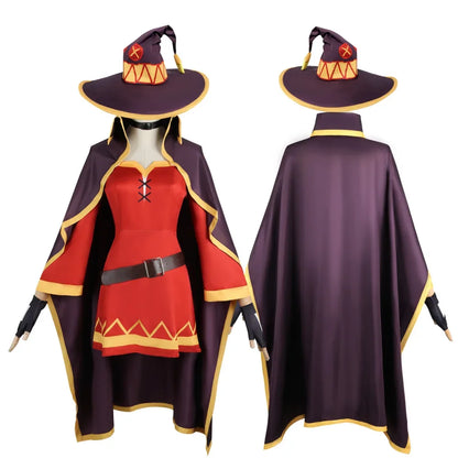 Megumin Cosplay Set – KonoSuba Witch Dress with Wig & Accessories