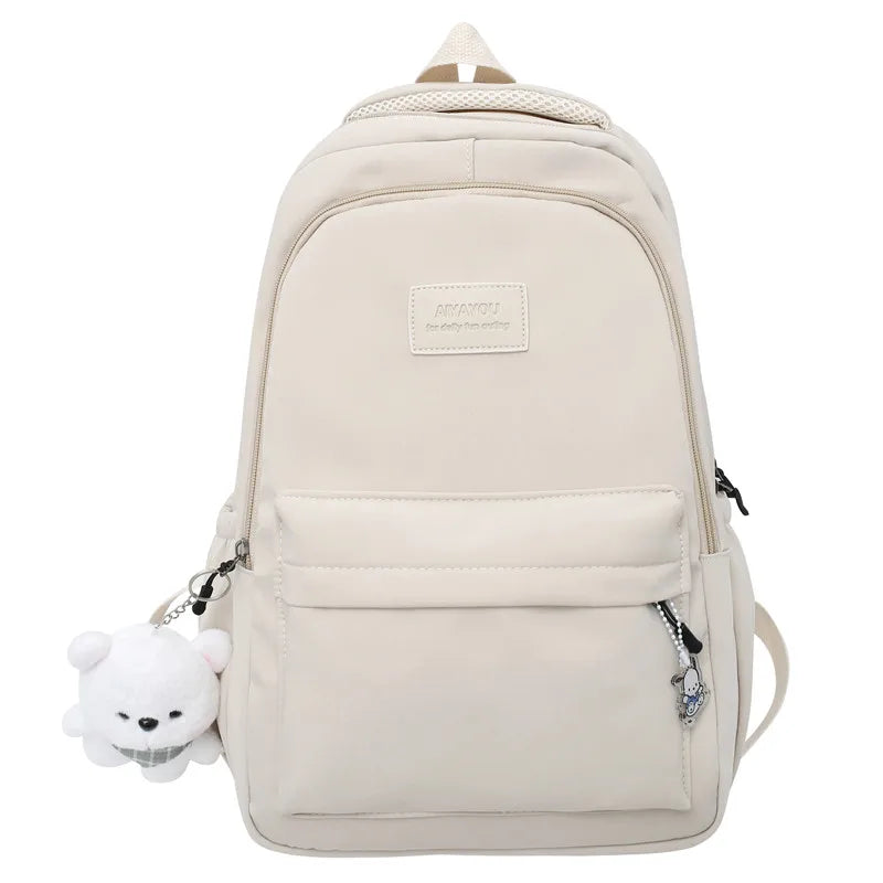 Trendy Waterproof College Backpack – High-Capacity Laptop & School Bag for Girls