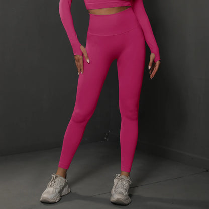 Seamless high-waist booty lifting gym leggings for women – breathable yoga and fitness pants