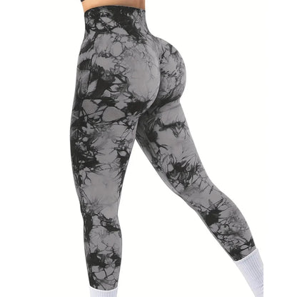 Tie Dye Seamless Peach Lift Leggings – Scrunch Butt High Waist Yoga Pants
