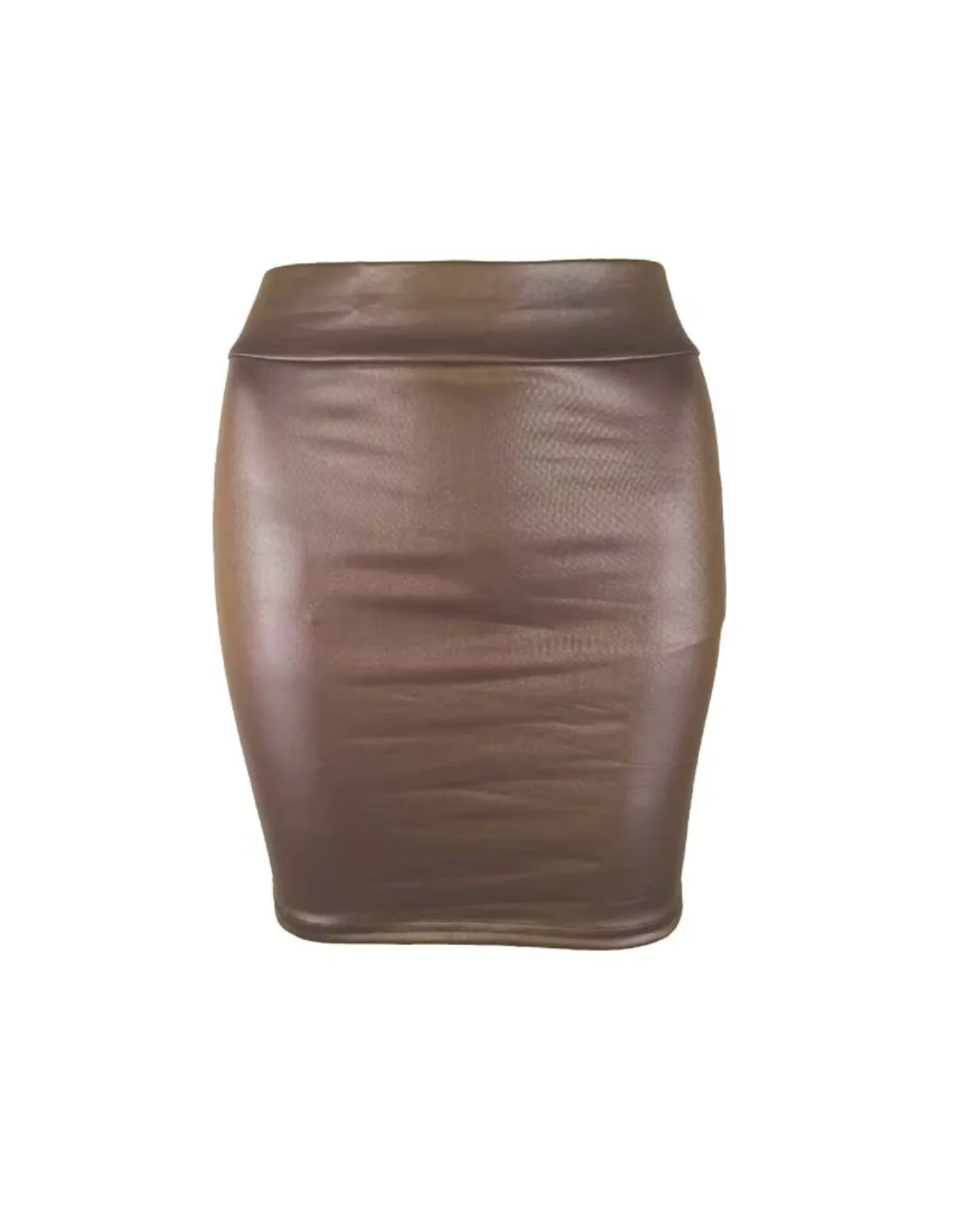 Women’s matte PU leather slim mini skirt high waist Korean streetwear nightclub fashion