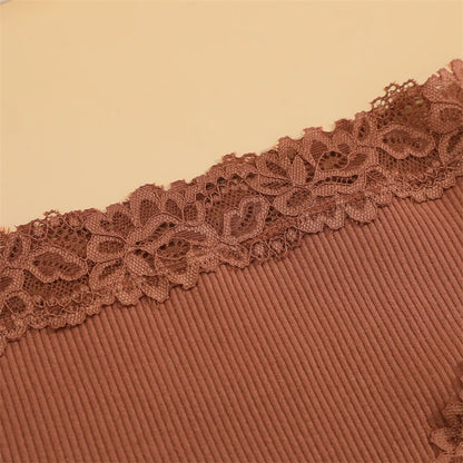 5pcs women’s cotton floral lace panties set with soft patchwork briefs