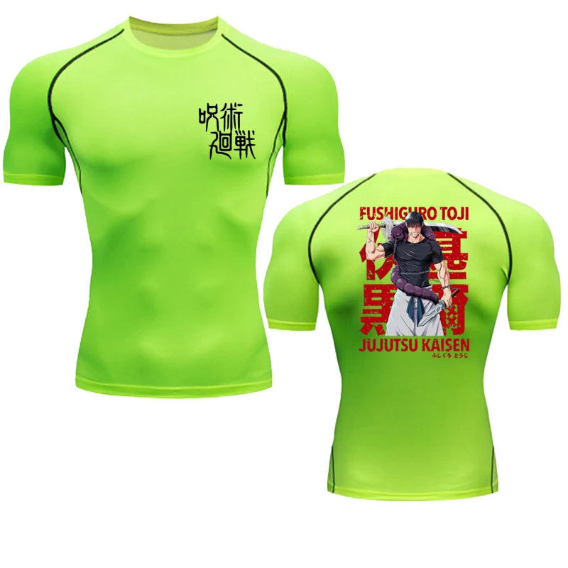 Green athletic shirt with black accents on a white background