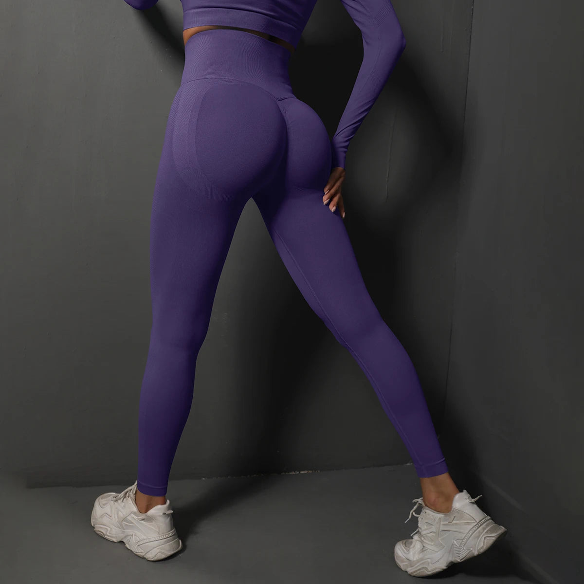 Seamless high-waist booty lifting gym leggings for women – breathable yoga and fitness pants