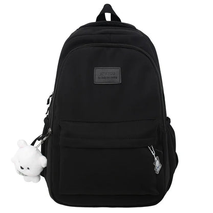 Trendy high-capacity waterproof college backpack with laptop compartment for girls