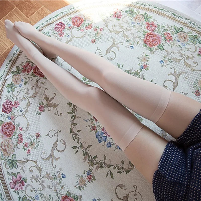 Women’s thigh high striped nylon socks, sexy over-the-knee long stockings, and leg warmers