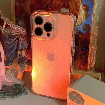 Phone case with Apple logo on a colorful background