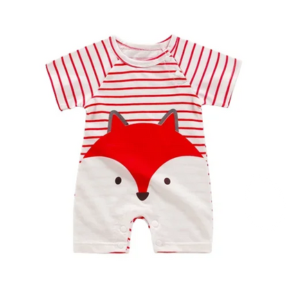 Cotton baby bodysuit with short sleeves, breathable fabric, and snap closure for newborns and infants – perfect summer babywear