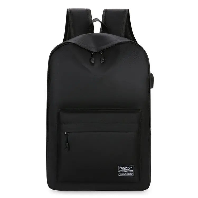 Black backpack on a white background