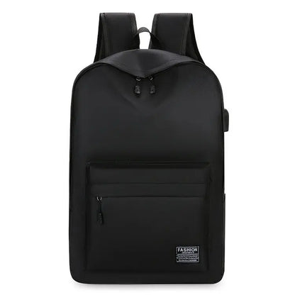 Black backpack on a white background