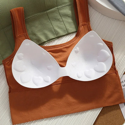 Breathable seamless sports bra with push-up support for women – shockproof crop top for yoga and gym workouts
