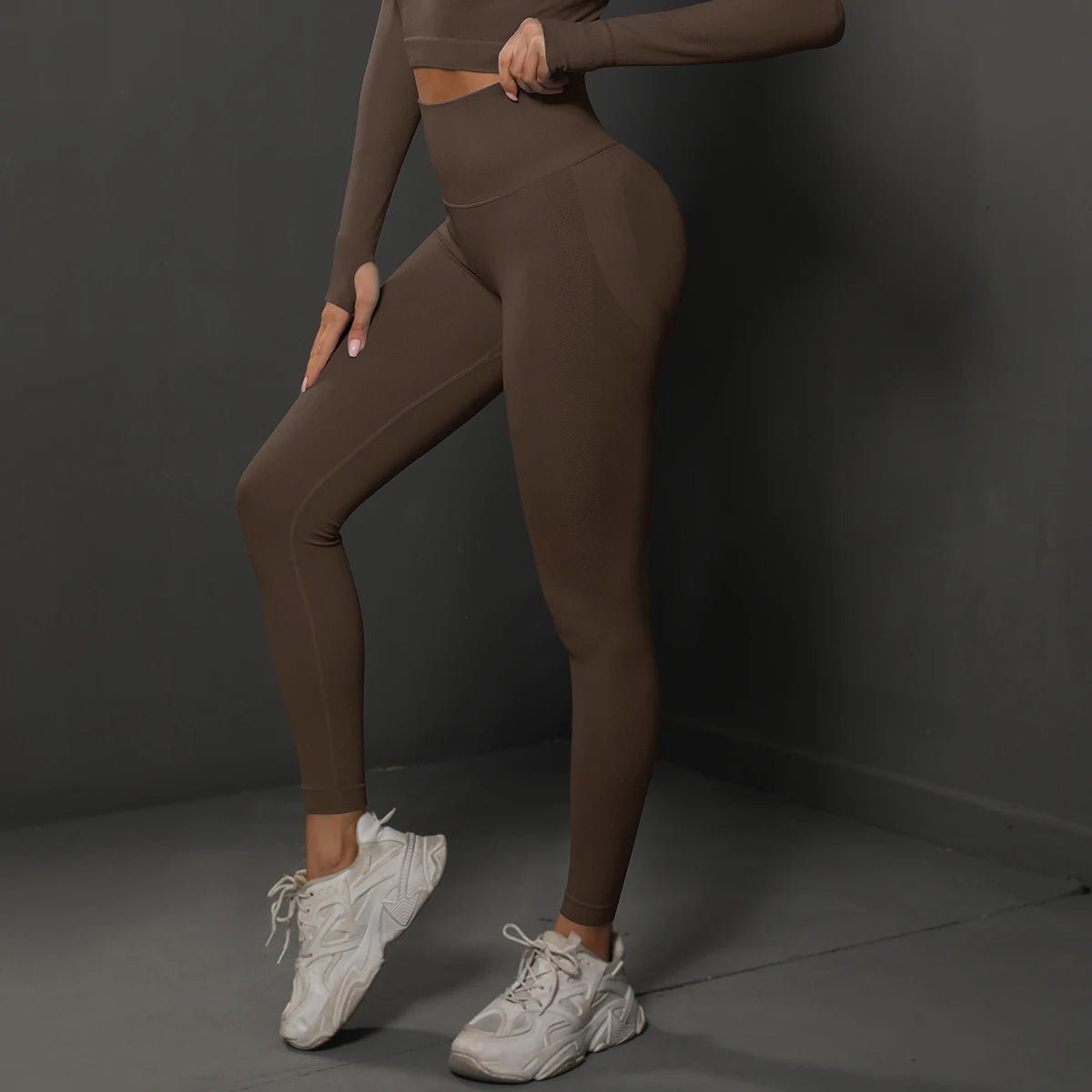 Seamless high-waist booty lifting gym leggings for women – breathable yoga and fitness pants