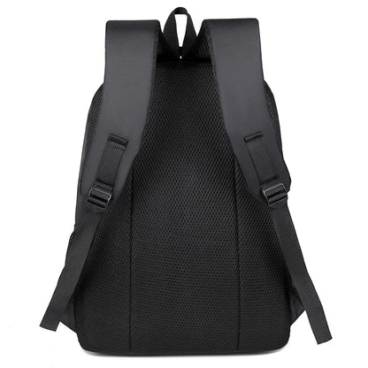 Black backpack on a white background